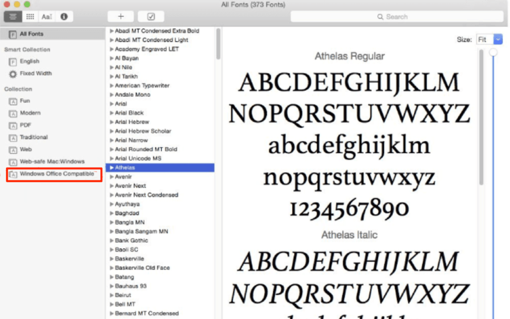 ms word fonts for mac